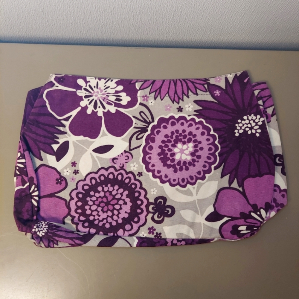 Thirty-one 903A Taupe wave purple floral  Fitted Purse Skirt